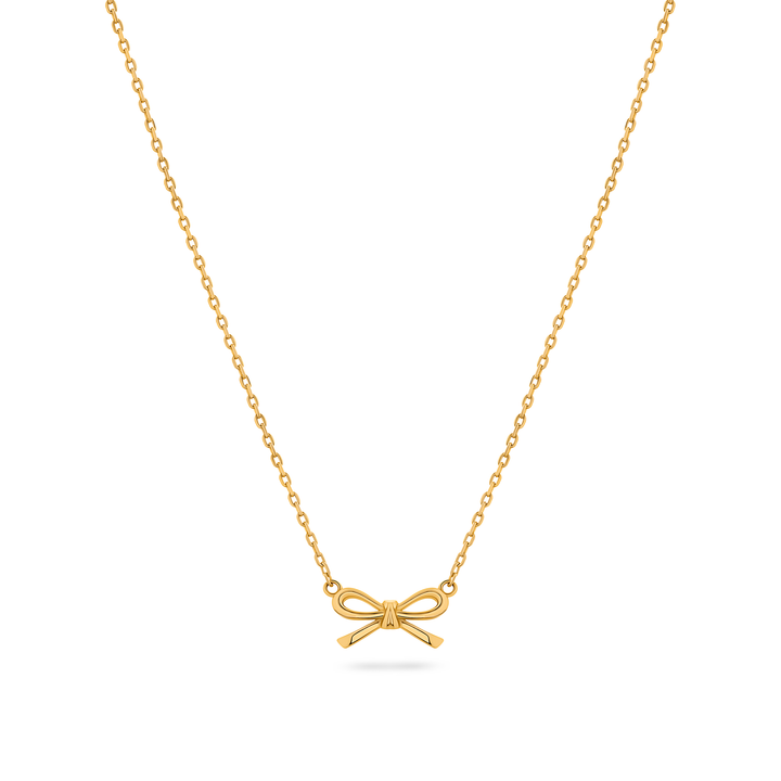 Fine Bow Necklace (Gold)