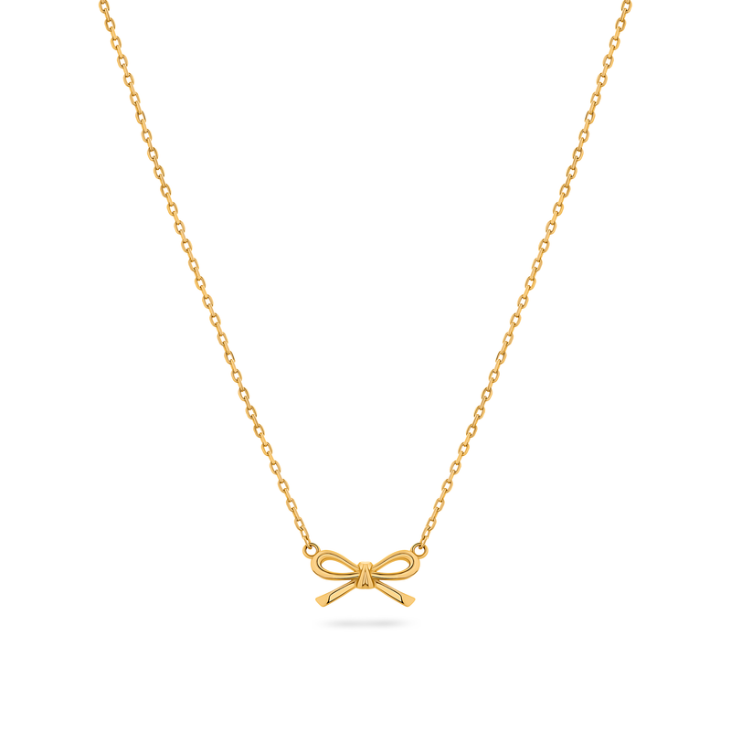 Fine Bow Necklace (Gold)
