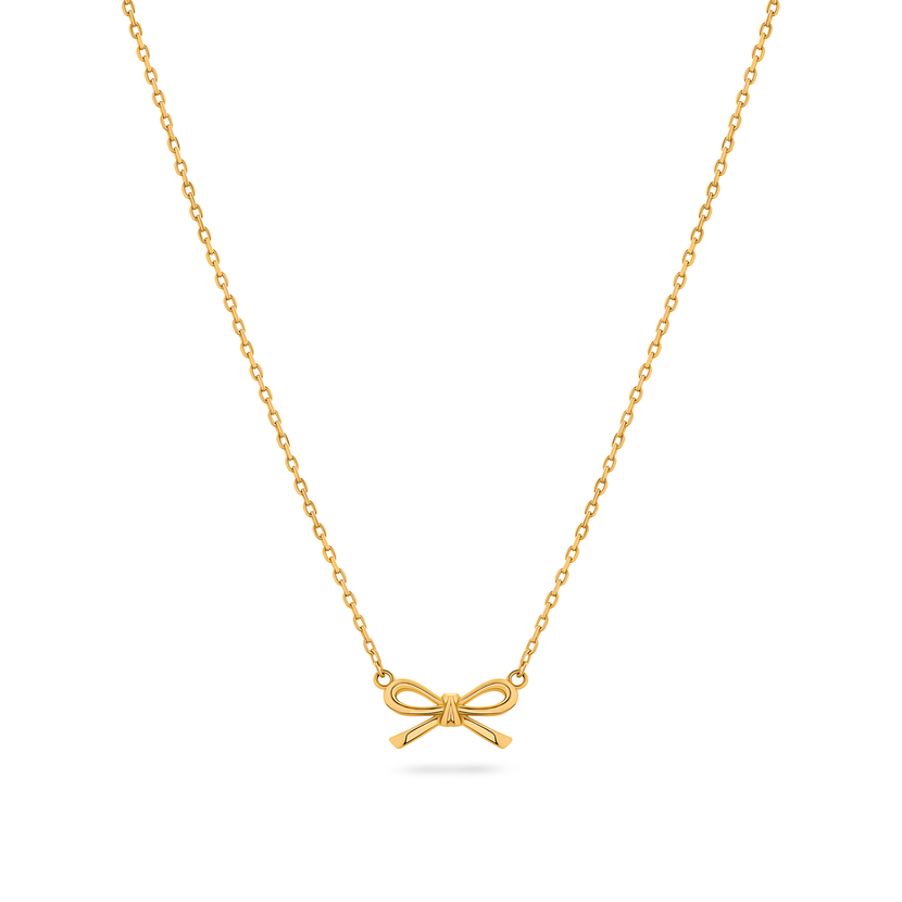 Fine Bow Necklace (Gold)
