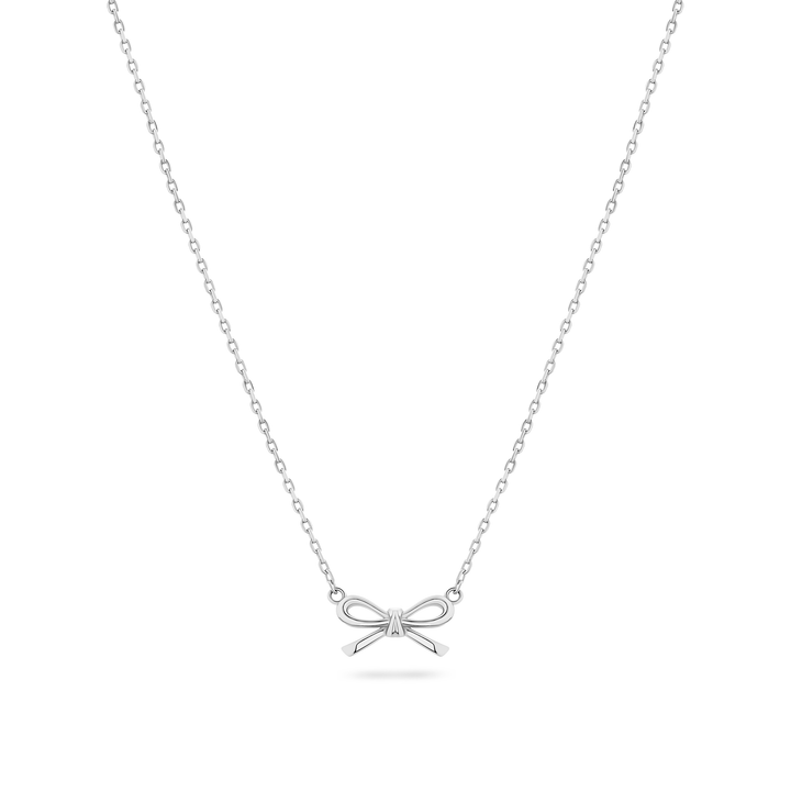 Fine Bow Necklace (Silver)