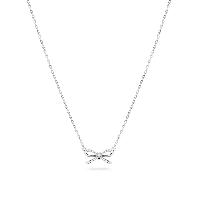 Fine Bow Necklace (Silver)