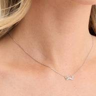 Fine Bow Necklace (Silver)
