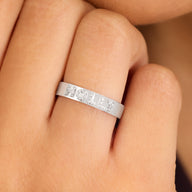 Fine Pavé 3D Name Ring (Silver)
