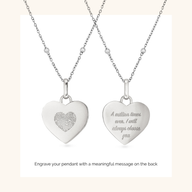 Uniquely Yours Fingerprint Heart Necklace - Single Fingerprint (Silver)
