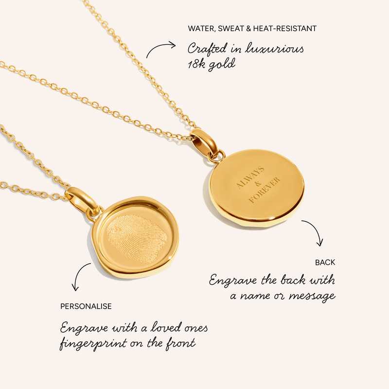 Coin Fingerprint Necklace (Gold)