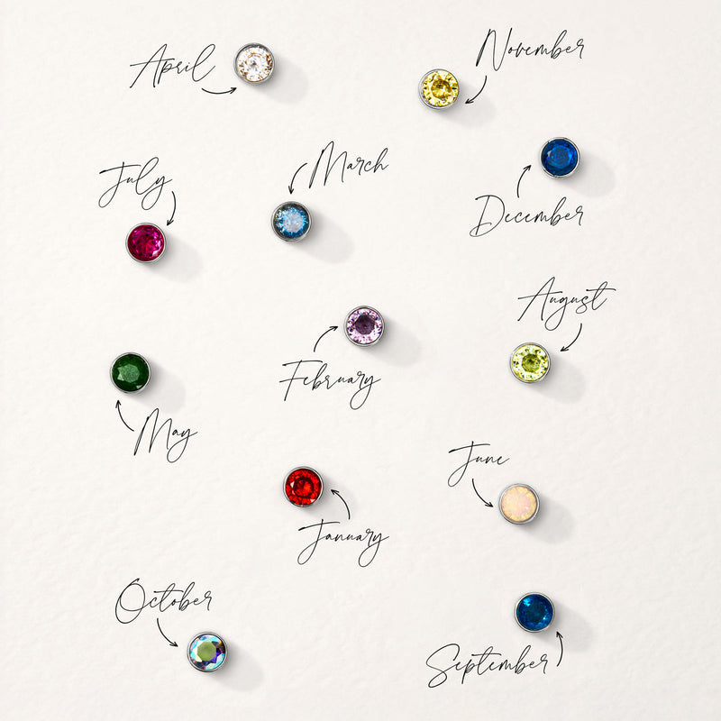 Floating Birthstone Charm (Silver)