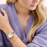 Floating Crystal Bear Necklace (Silver)