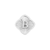 Rosette Textured Clover Charms (Silver) - Initials