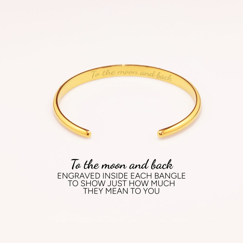 Moon and Back Bangle (Gold)