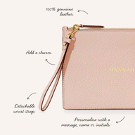 Leather Clutch Pouch (Blush)