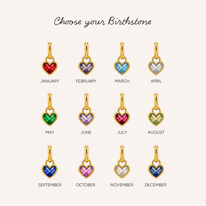 Initial & Birthstone Molten Heart Necklace (Gold)