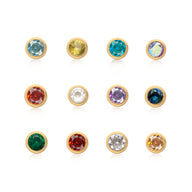 Birthstone Huggie Hoops (Gold)
