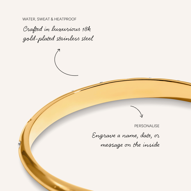 Custom Moon and Back Bangle (Gold)