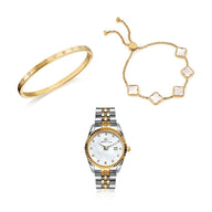 Pearl Belgravia & Bracelet Set (Gold)