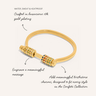 Personalised Confetti Charm Bangle (Gold)
