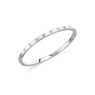 Crystal Heart Bangle (Silver) - Worth £69