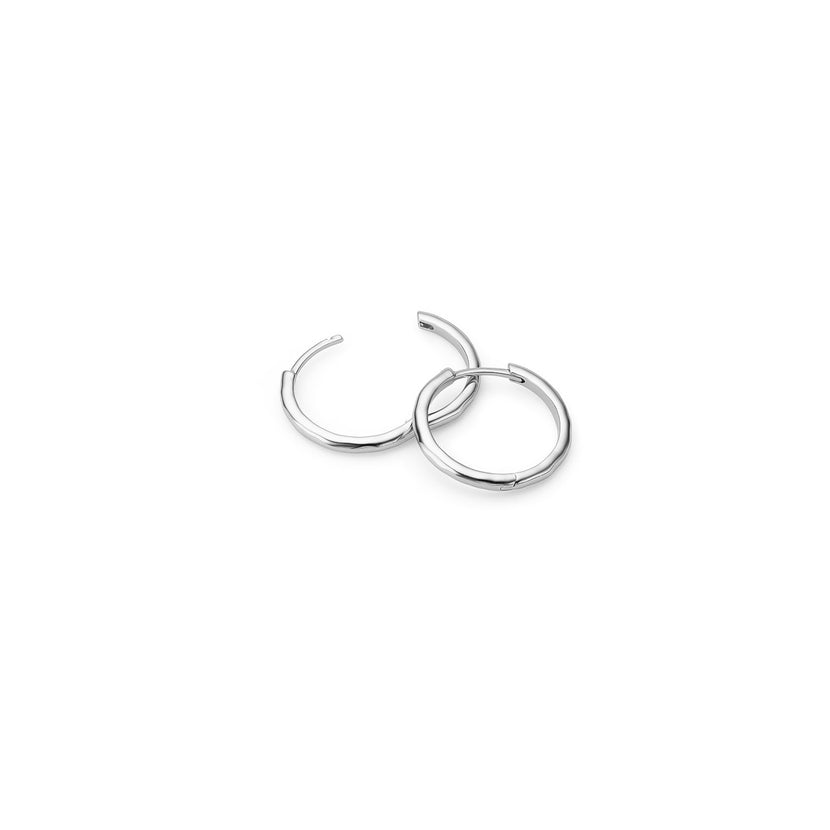 Hammered Hoop Earring (Silver)