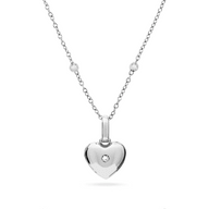 Heart Double Photo Locket Necklace (Silver)
