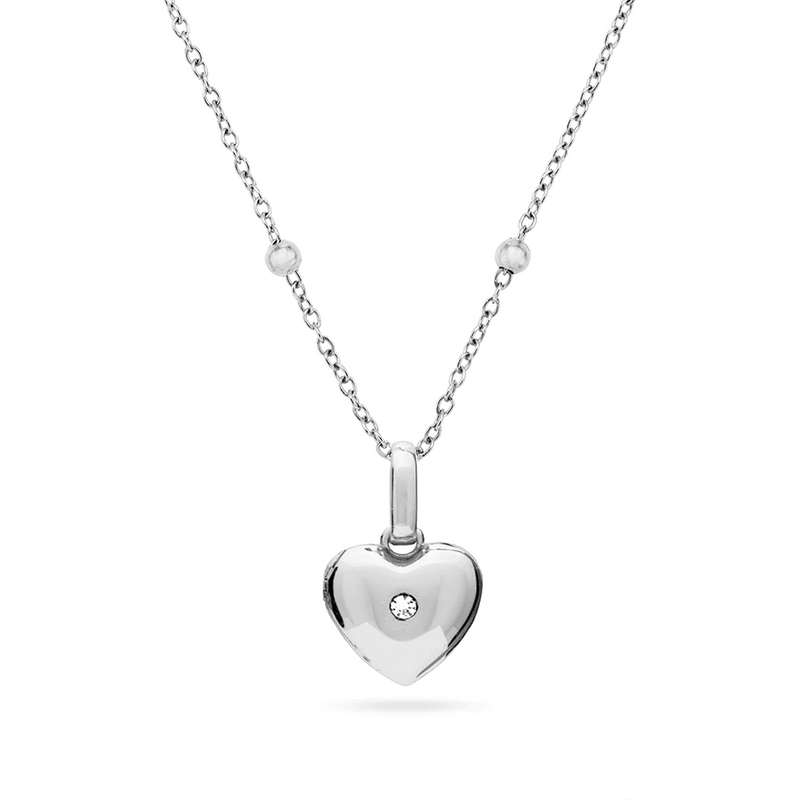 Heart Double Photo Locket Necklace (Silver)