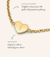 Green Quartz Heart Bracelet (Gold)