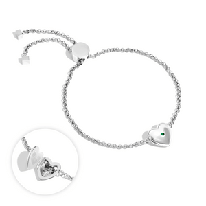 Heart Photo Locket Bracelet (Silver)
