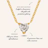 Heart Birthstone Legacy Necklace 1ct (Gold)