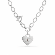Heart Token Oval Necklace (Silver)