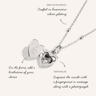 Heart Photo Locket Necklace (Silver)