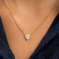 Heart Birthstone Legacy Necklace 1ct (Gold)