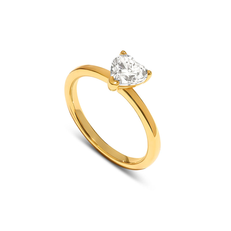 Heart Cut Solitaire Ring 1ct (Gold)