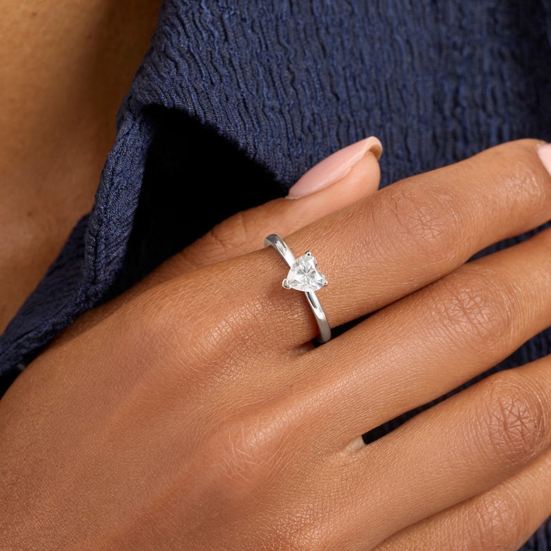 Heart Ring & Earrings (Silver)