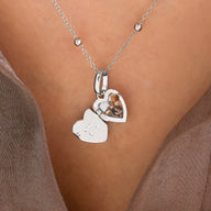 Heart Photo Locket Necklace (Silver)