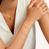 Birthstone Heart Legacy Bracelet 1ct (Gold)