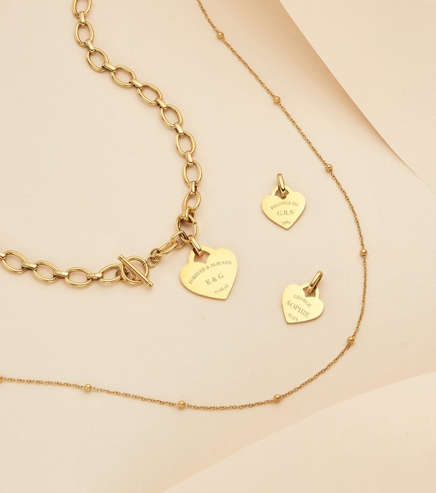 Mini Heart Token Necklace (Gold)