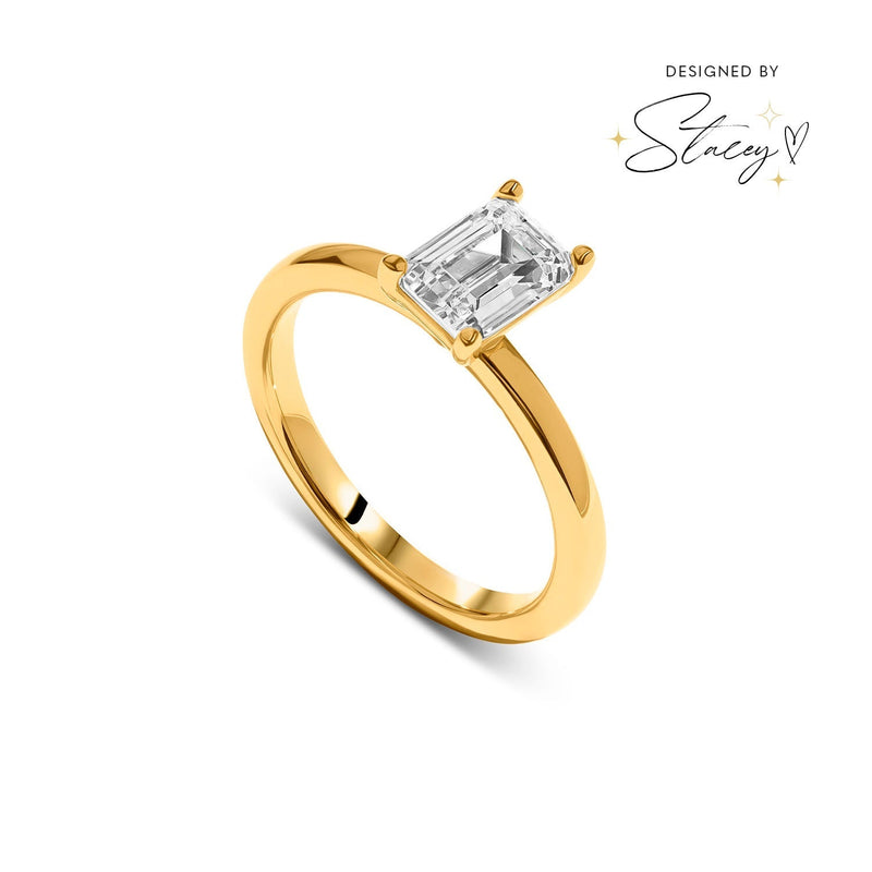 Emerald Cut Solitaire Ring 1ct (Gold)