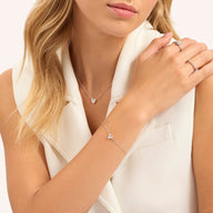 Heart Bracelet & Necklace Set (Silver)