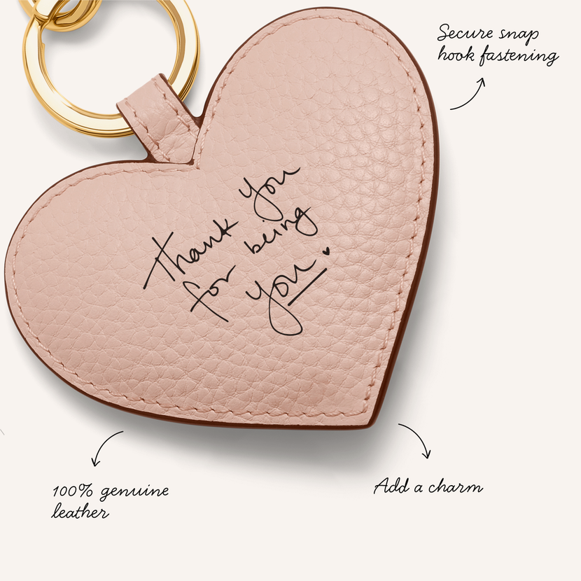 Leather Heart Keyring (Blush Nude)