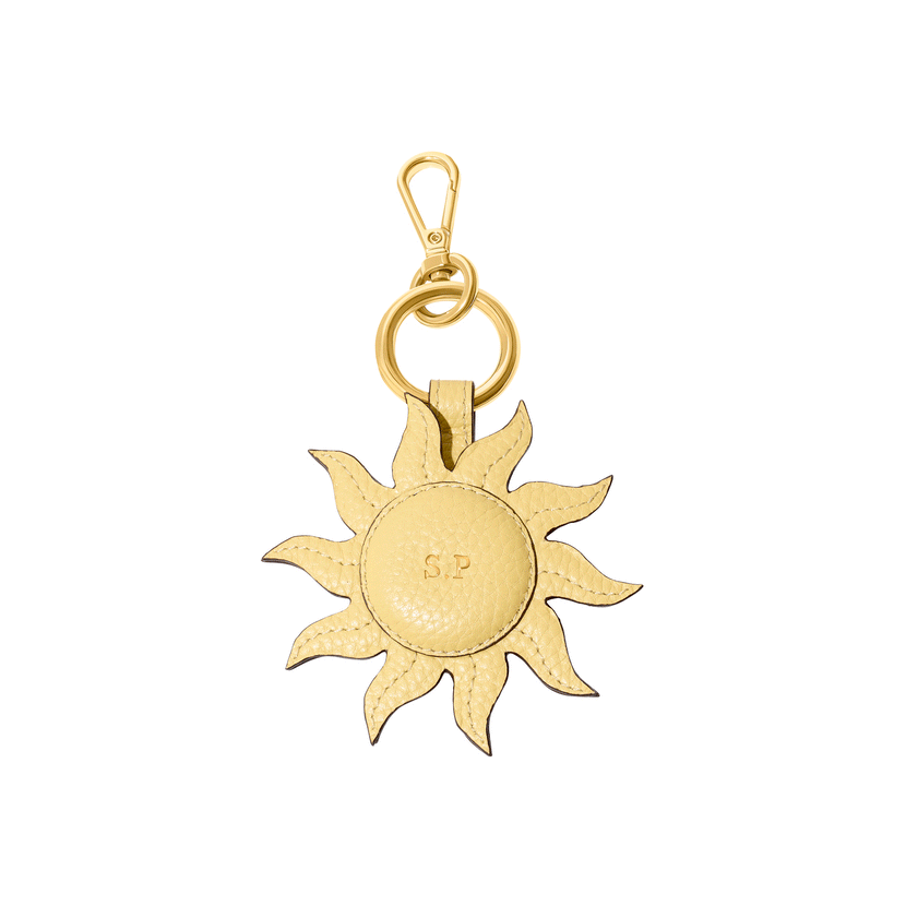 Leather Sun Keyring (Butter Yellow)
