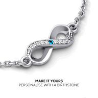 Birthstone Infinity Bracelet (Silver)