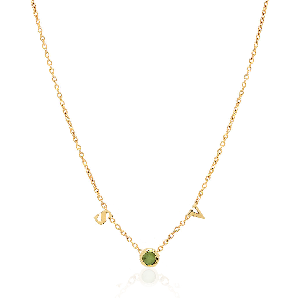 Made Mine Initials & Birthstone Necklace