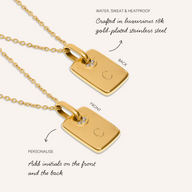 Mini Written In The Stars Initial Tag Necklace (Gold)