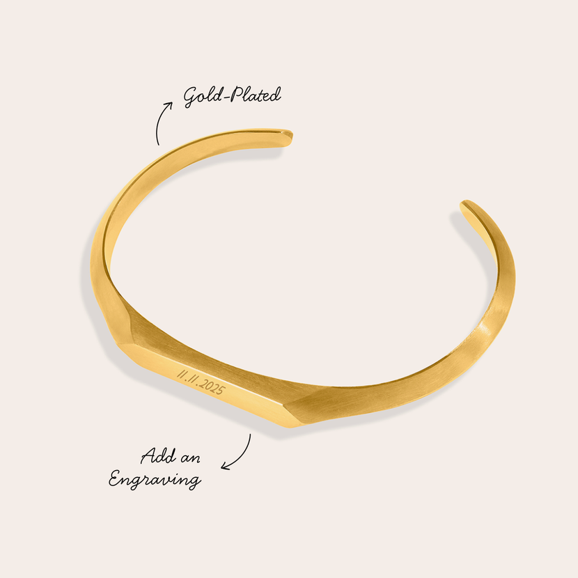 Men's Intersection Cuff Bangle (Gold)