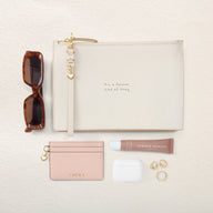 Leather Clutch Pouch (Ivory)