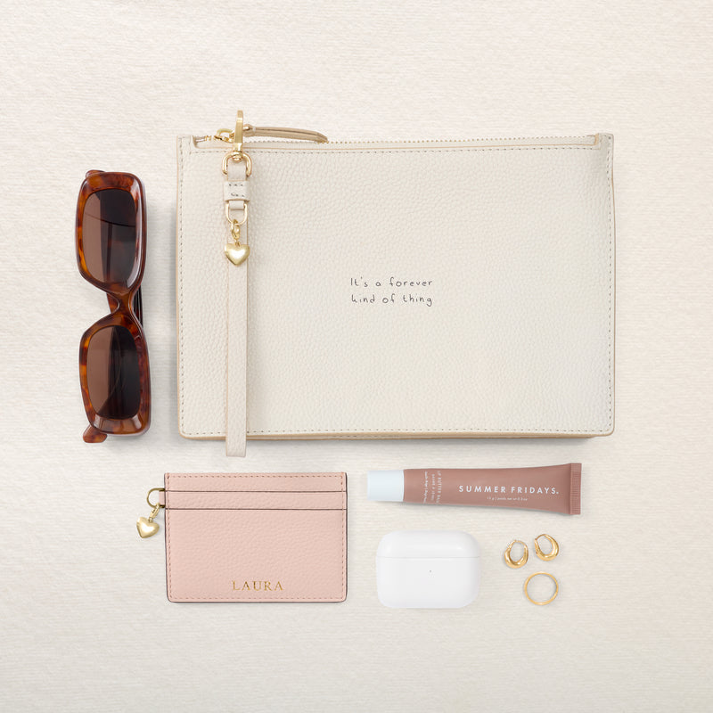 Leather Clutch Pouch (Ivory)
