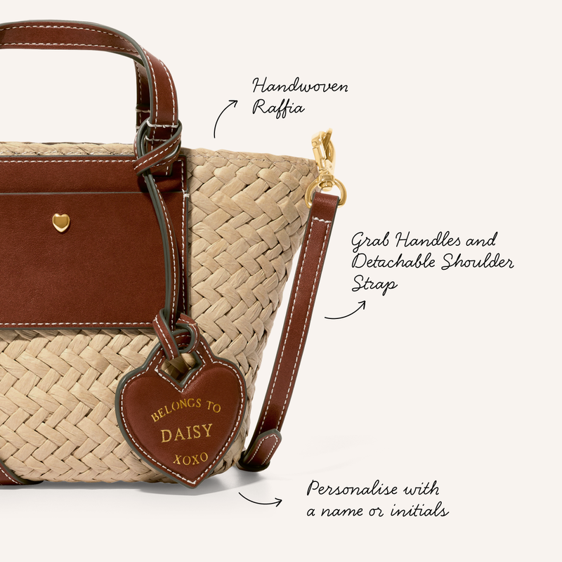 Mini Raffia Structured Bag (Natural)