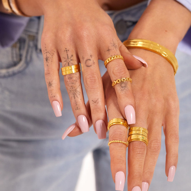 Custom Stamped Fidget Ring (Gold)