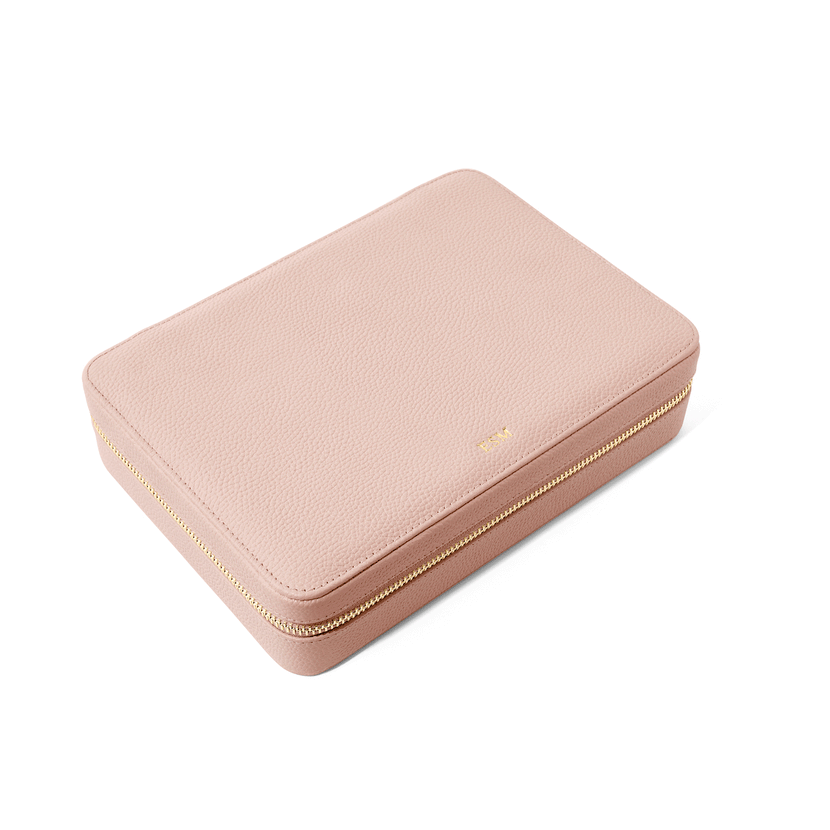 Large Leather Jewellery Box (Blush Nude)
