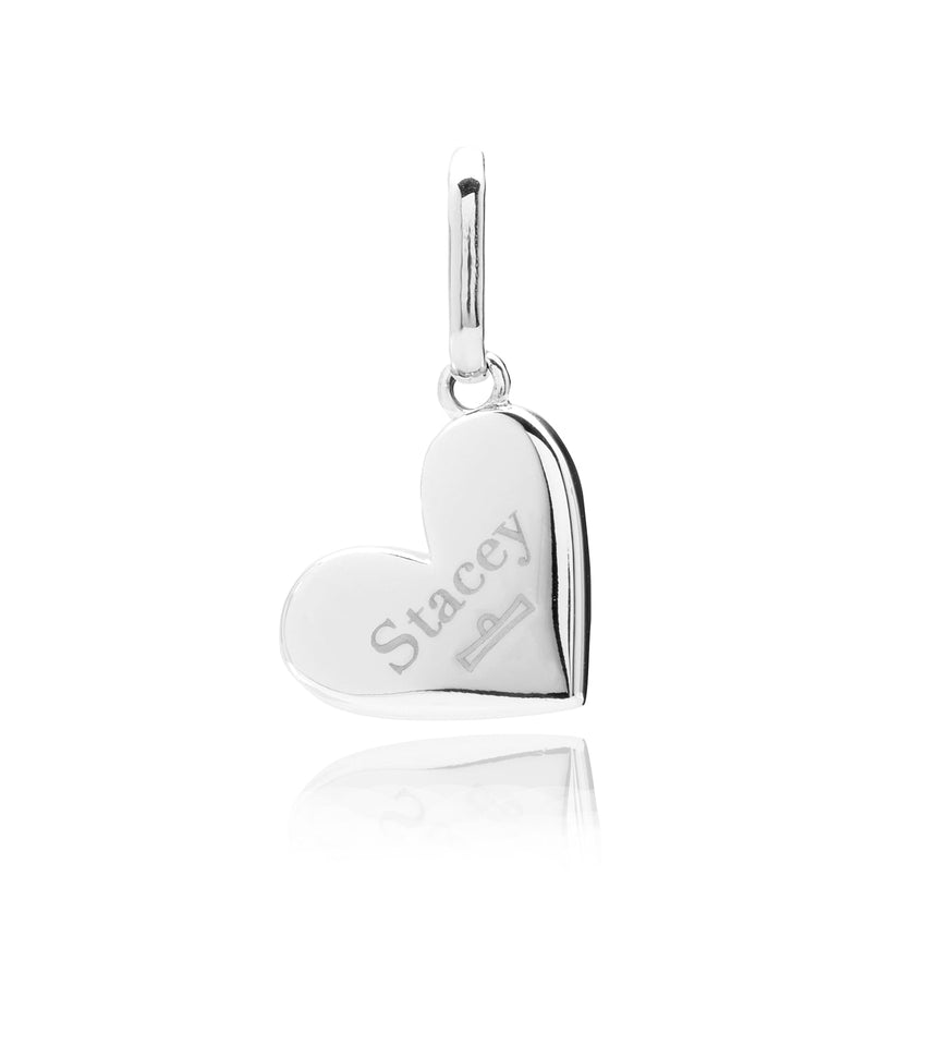 Large Heart Pebble Pendant (Silver)