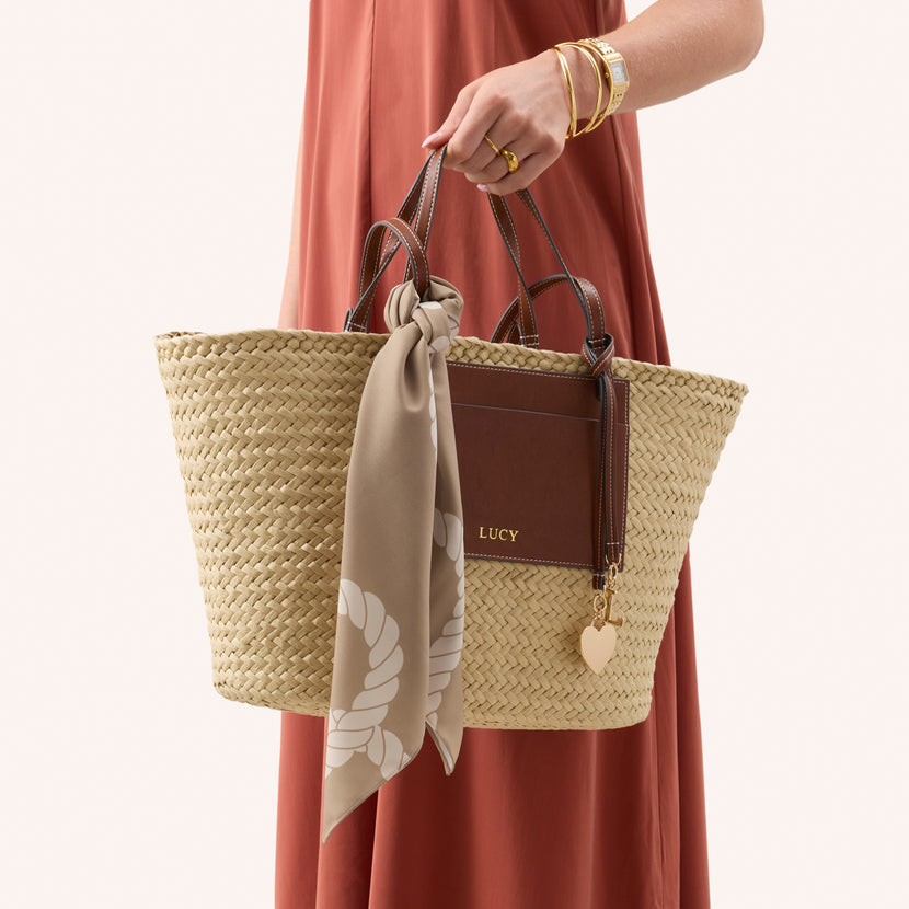 Large Raffia Structured Bag (Natural)