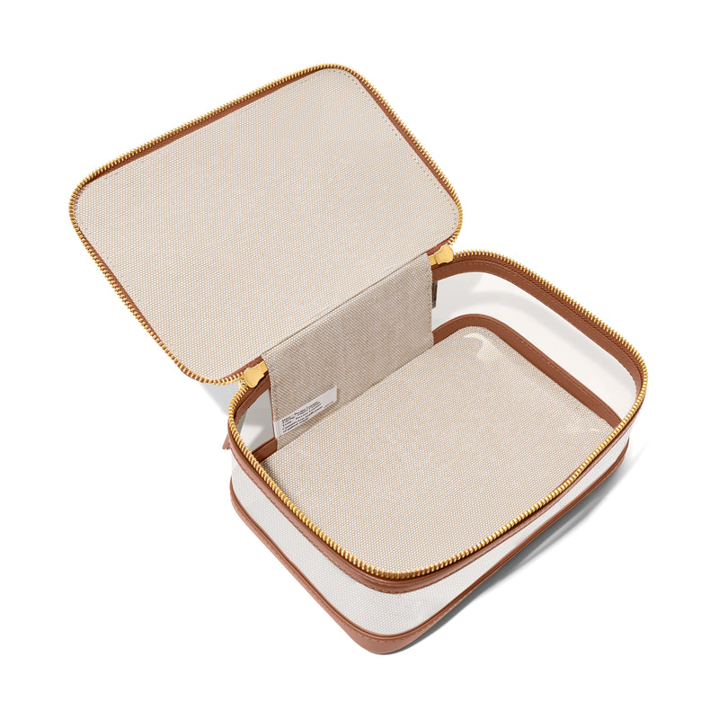 Large Vanity Cosmetic Bag (Tan)